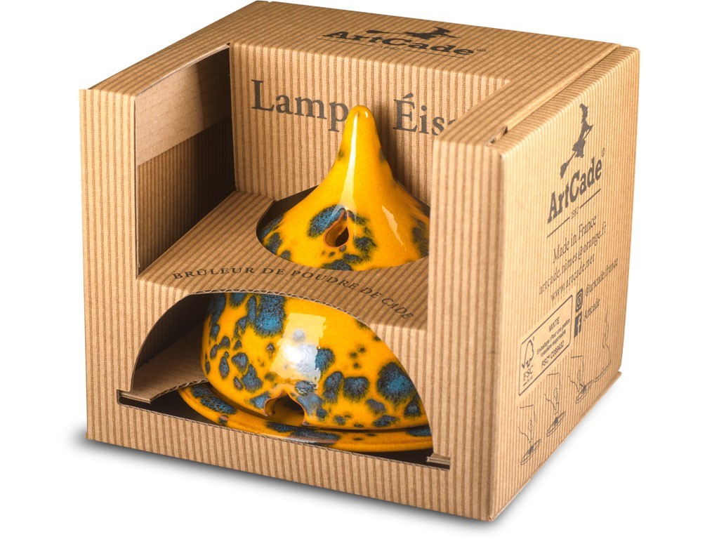 Lampe Éisala mouchetée jaune bleue
